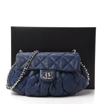 Chanel Washed Lambskin Quilted Medium Chain Around Messenger Blue 11 of 11