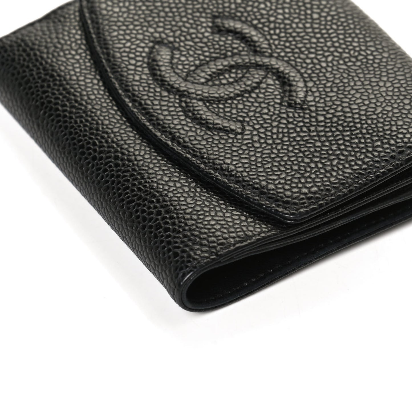 Caviar Timeless CC Compact French Wallet Black
