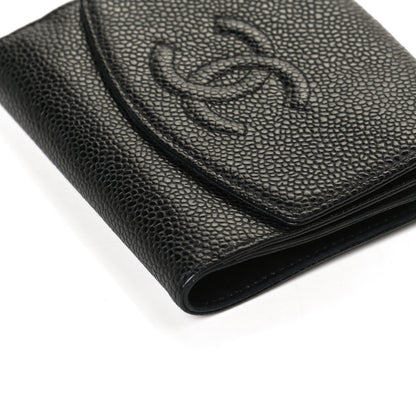 Chanel Caviar Timeless CC Compact French Wallet Black 8 of 13