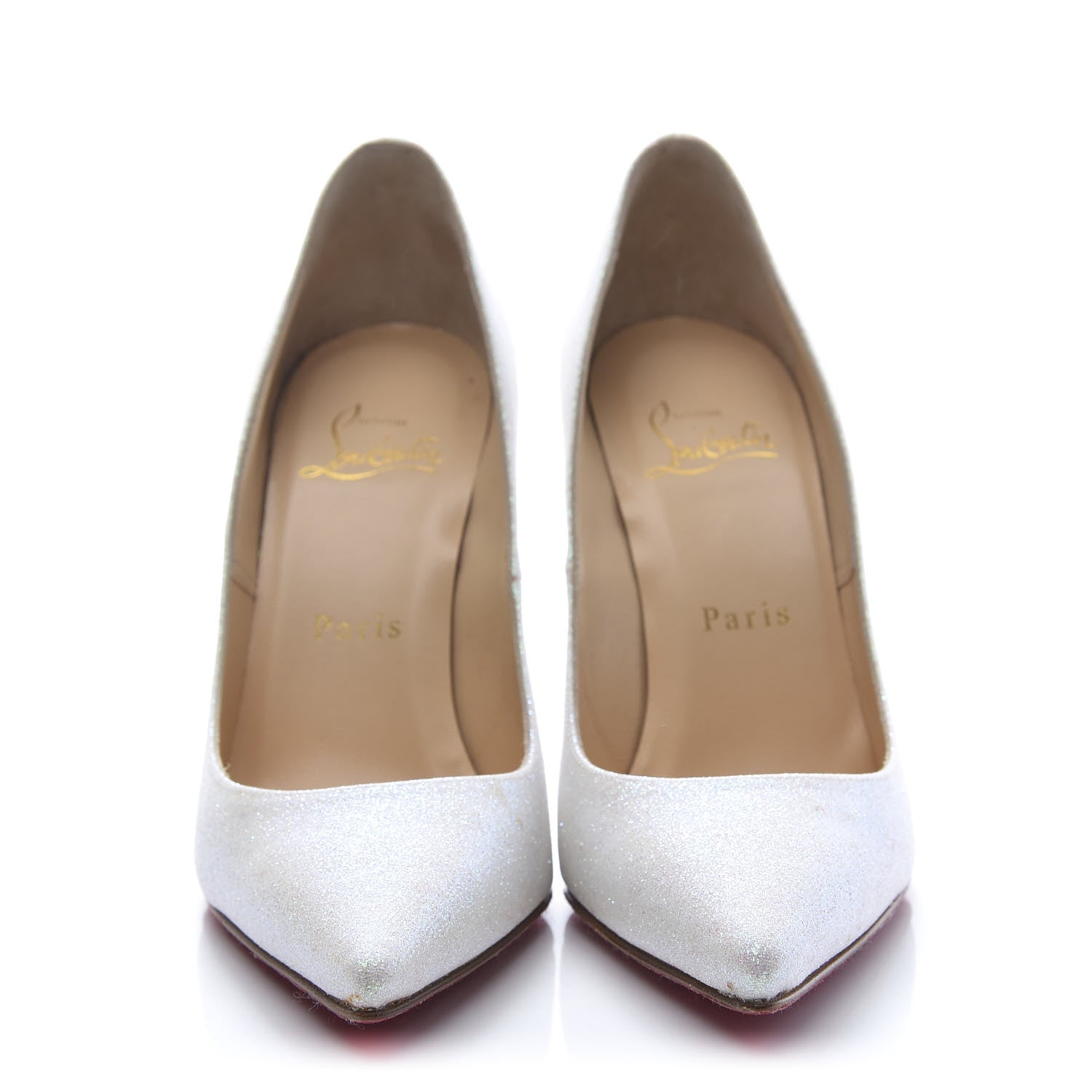 Christian Louboutin Glitter Mini Decollete 554 100 Pumps 36 Glacier 2 of 10