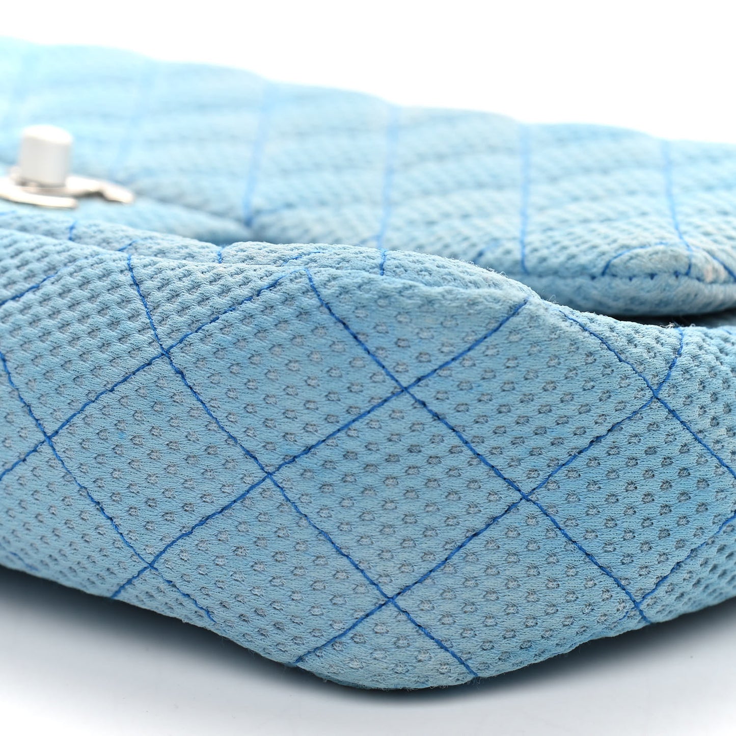 Neoprene Quilted Medium Single Flap Blue