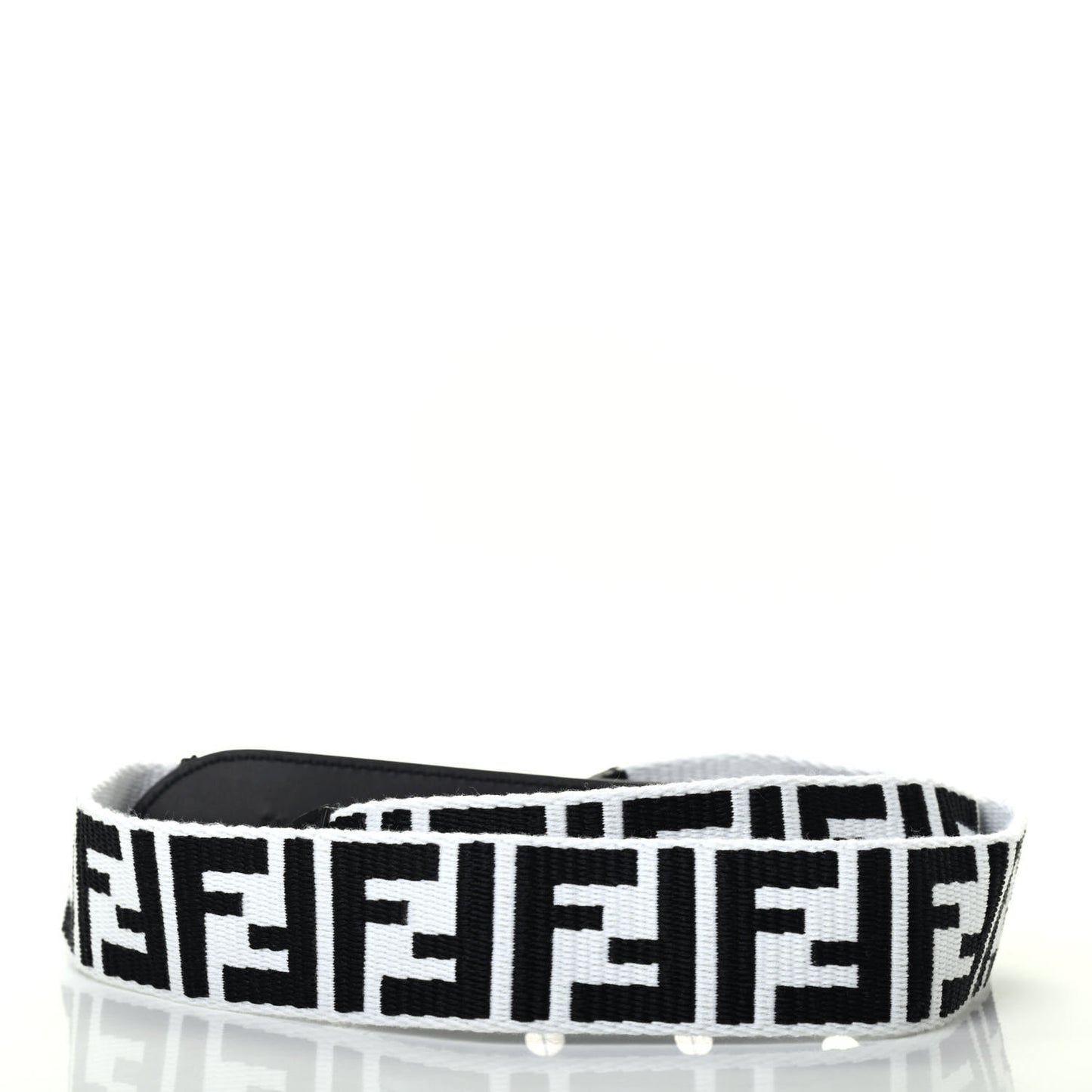 Fabric Calfskin FF Reloaded Strap You White Black
