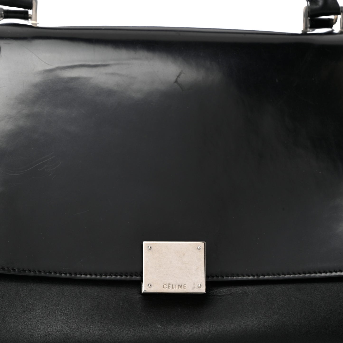 Shiny Goatskin Small Trapeze Black