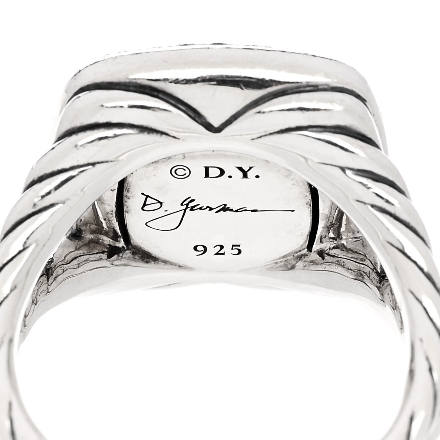 Sterling Silver Diamond 11mm Albion Pave Ring 52 6