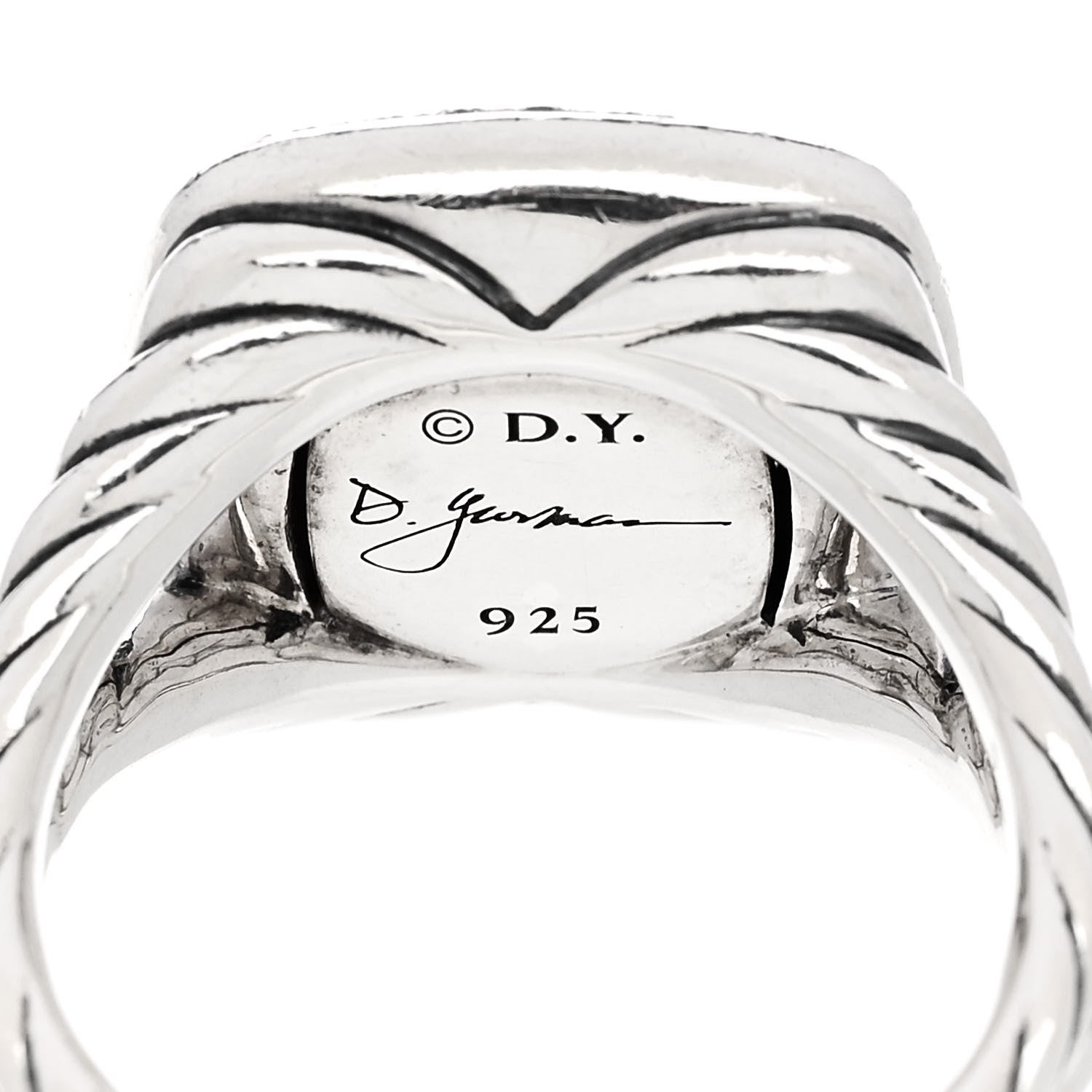 David Yurman Sterling Silver Diamond 11mm Albion Pave Ring 52 6 5 of 5