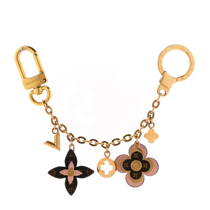 Louis Vuitton Brass Monogram Blooming Flowers Bag Charm Key Holder Rose Ballerine 1 of 5