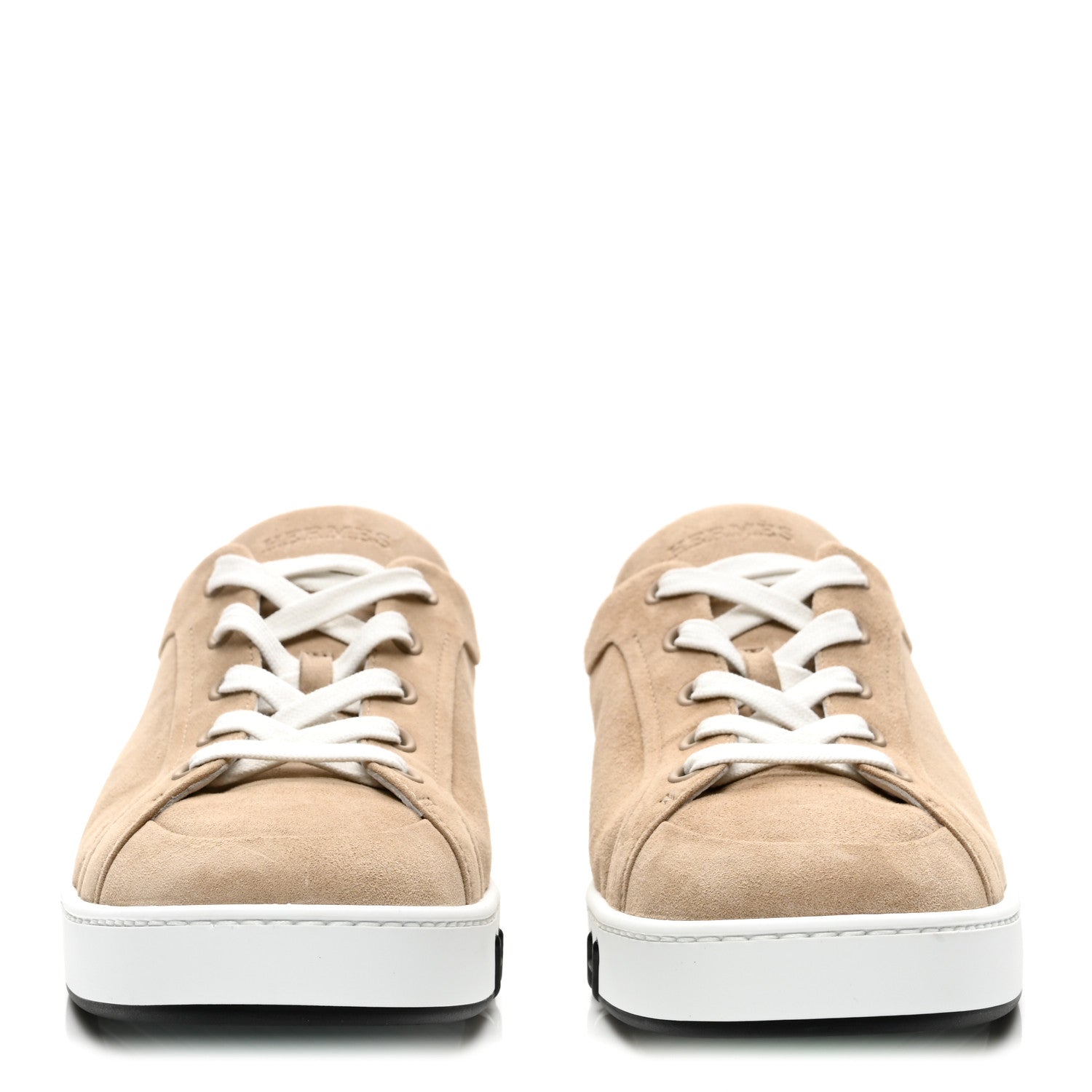 Hermes Suede Goatskin Womens Kid Sneakers 38 Beige Camel 3 of 9