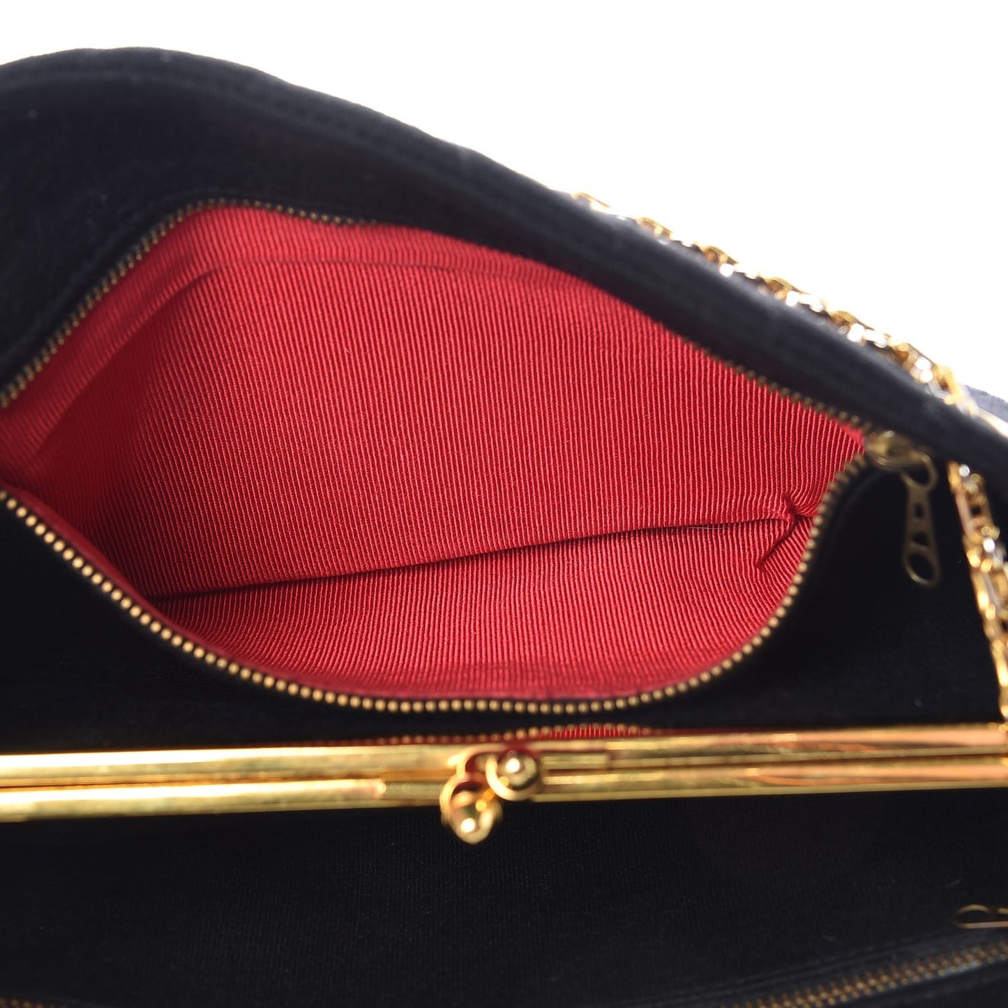 Vintage Jersey Chevron Quilted Frame Shoulder Bag Black
