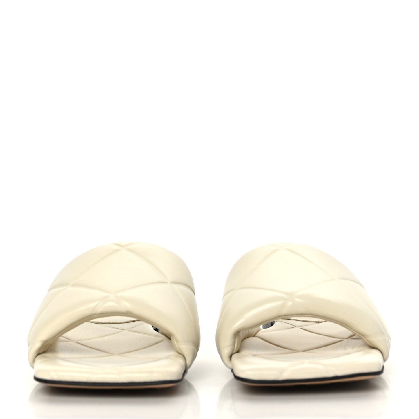 Nappa Quilted Rubber Lido Flat Sandals 37 Sea Salt