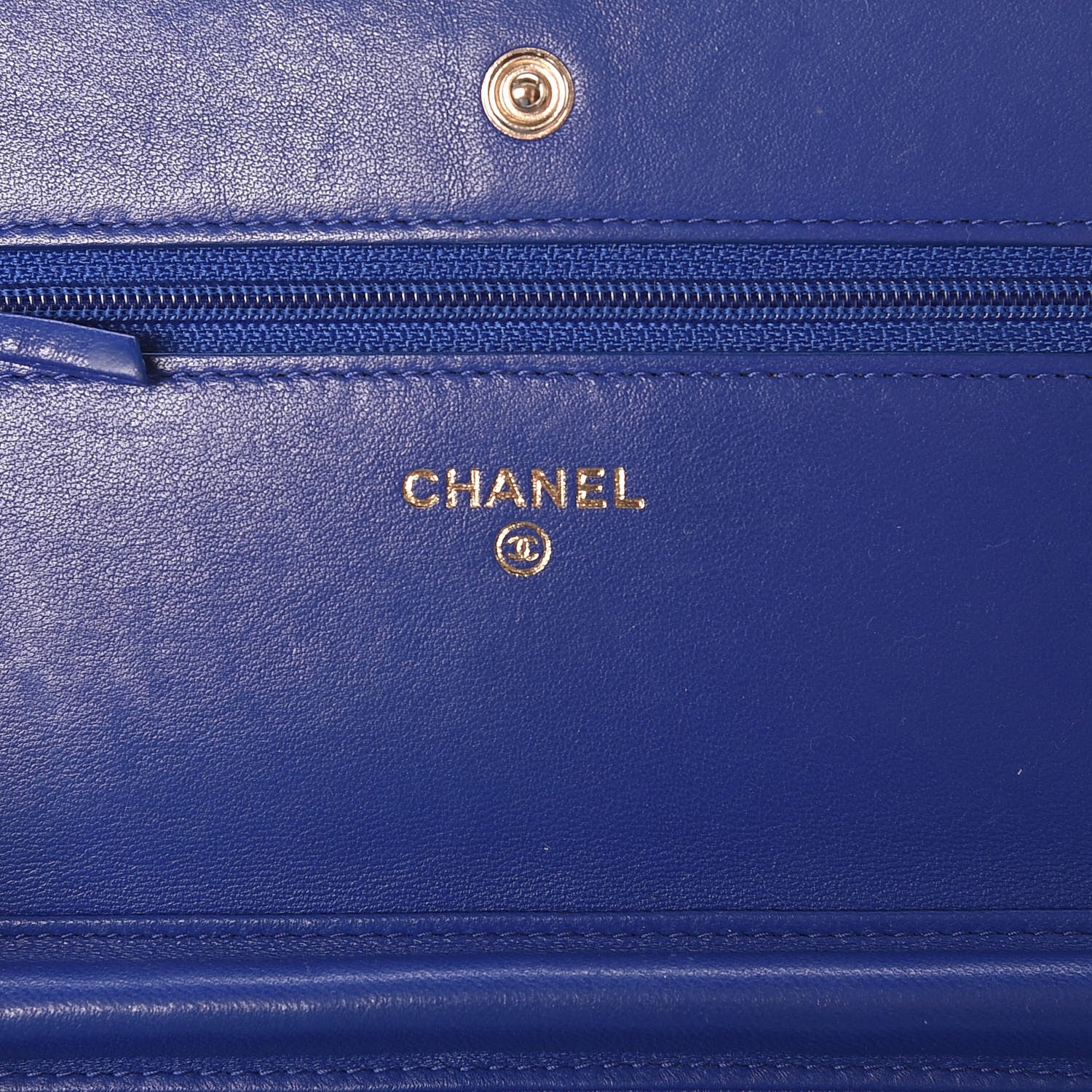 Chanel Lambskin Quilted Wallet On Chain WOC Blue Fonce 6 of 13