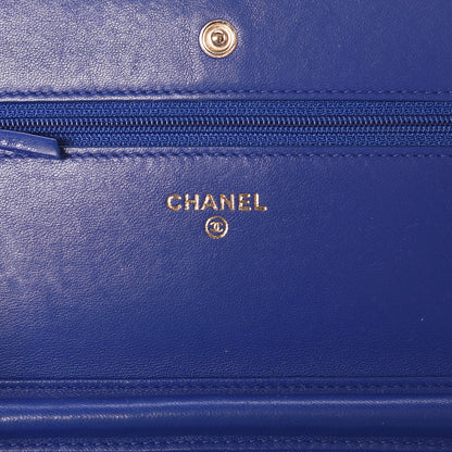Chanel Lambskin Quilted Wallet On Chain WOC Blue Fonce 6 of 13