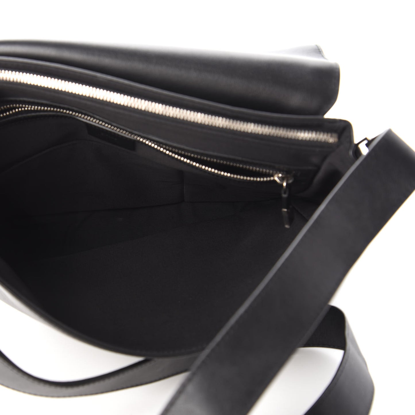 HOMME Calfskin Ribbed Messenger Black