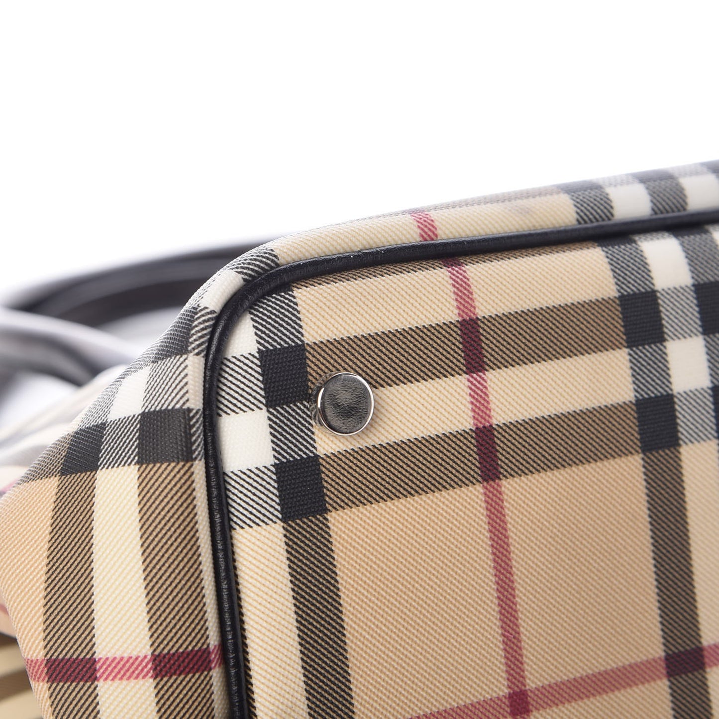 House Check Small Buckle Tote Black