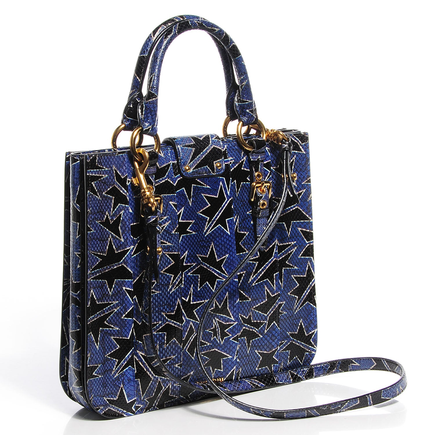 Miu Miu Hand Painted Ayers Watersnake Shopping Tote 3 of 9