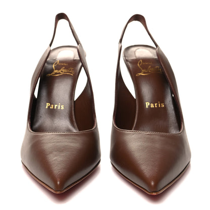 Christian Louboutin Calfskin Hot Chick Slingback 100 Pumps 38 Nude 6 2 of 8
