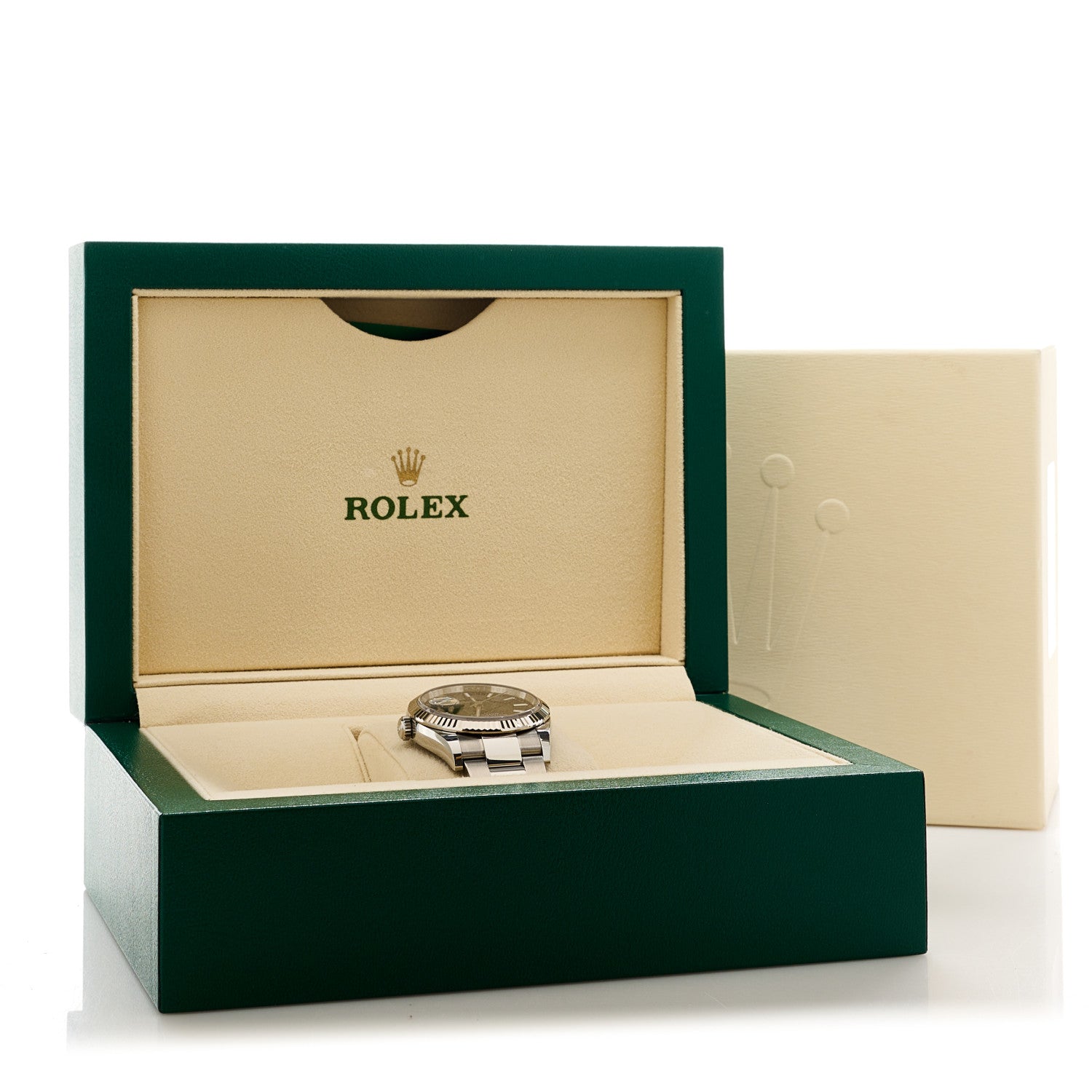 Rolex Stainless Steel 18K White Gold 36mm Oyster Perpetual Datejust Watch Bright Black 126234 3 of 5