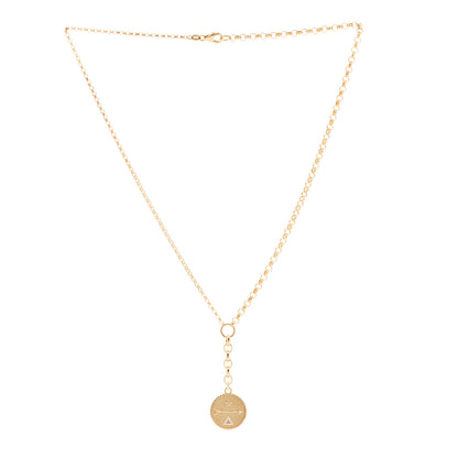 Foundrae 18K Yellow Gold Diamond Medium Dream Medallion Mixed Belcher Extension Chain Necklace 3 of 7