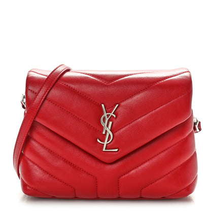 Saint Laurent Calfskin Y Quilted Monogram Toy Loulou Crossbody Bag Rouge Eros 1 of 10
