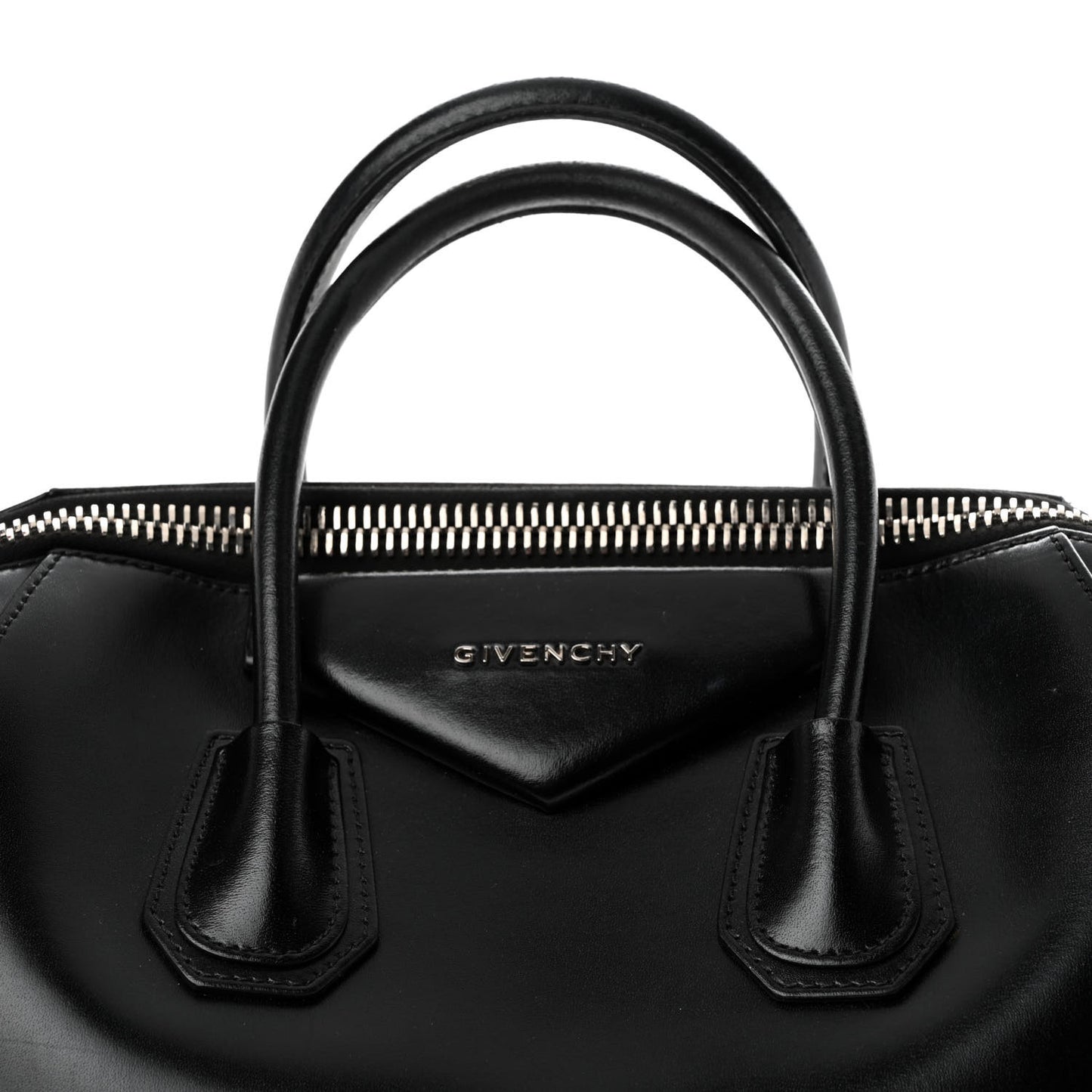 Shiny Lord Calfskin Medium Antigona Black