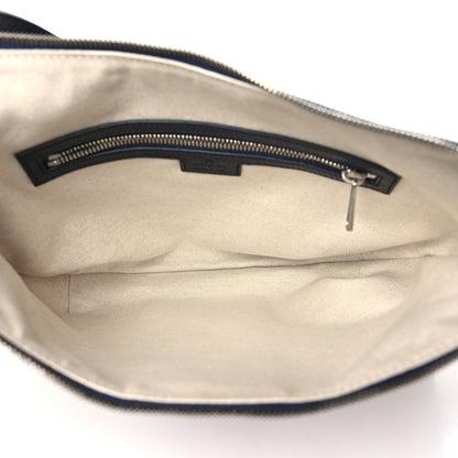 Gucci GG Supreme Monogram Textured Dollar Calfskin Web Small Ophidia Half Moon Hobo Beige Blue 5 of 10