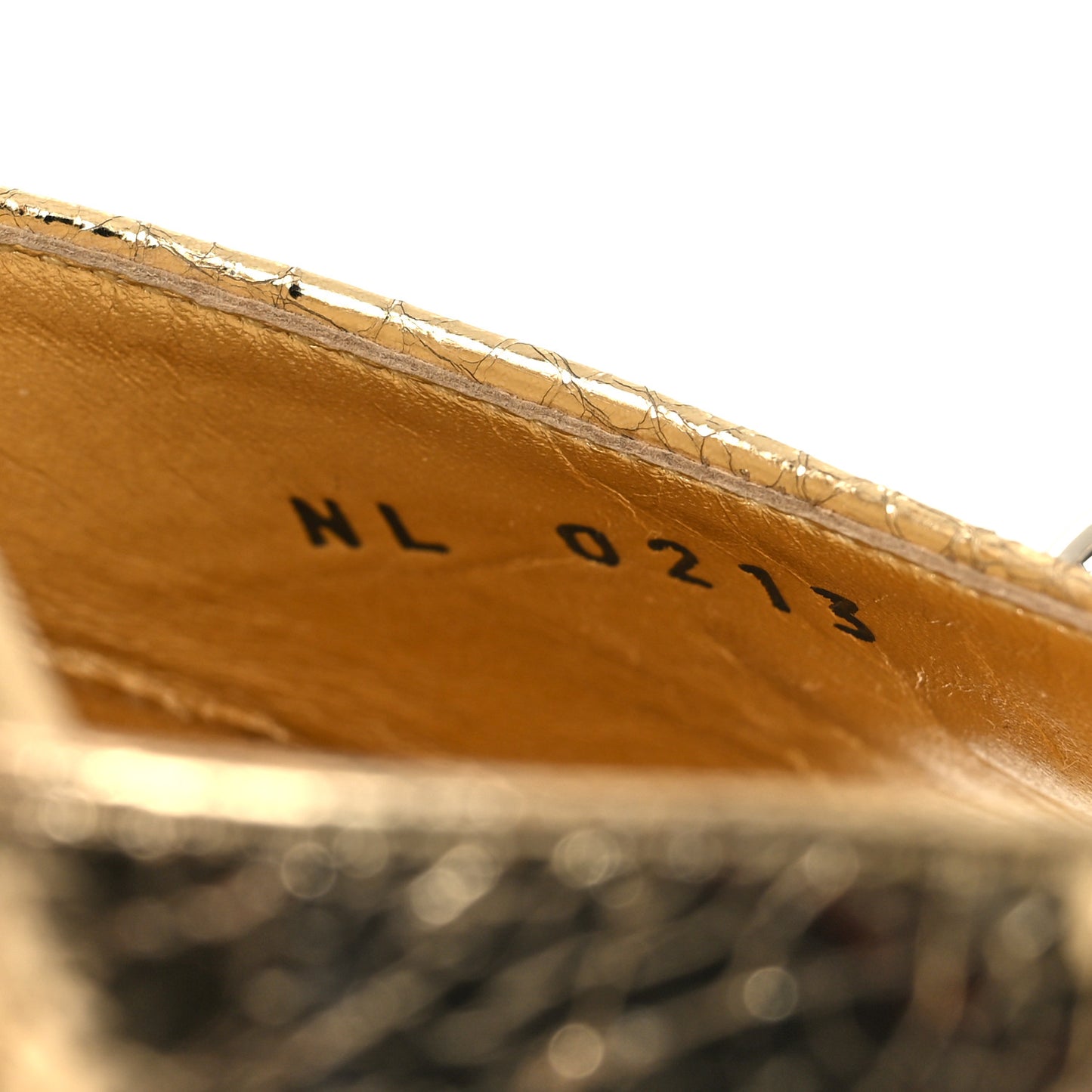 Metallic Crinkled Calfskin LV Edge Sandals 39 Gold