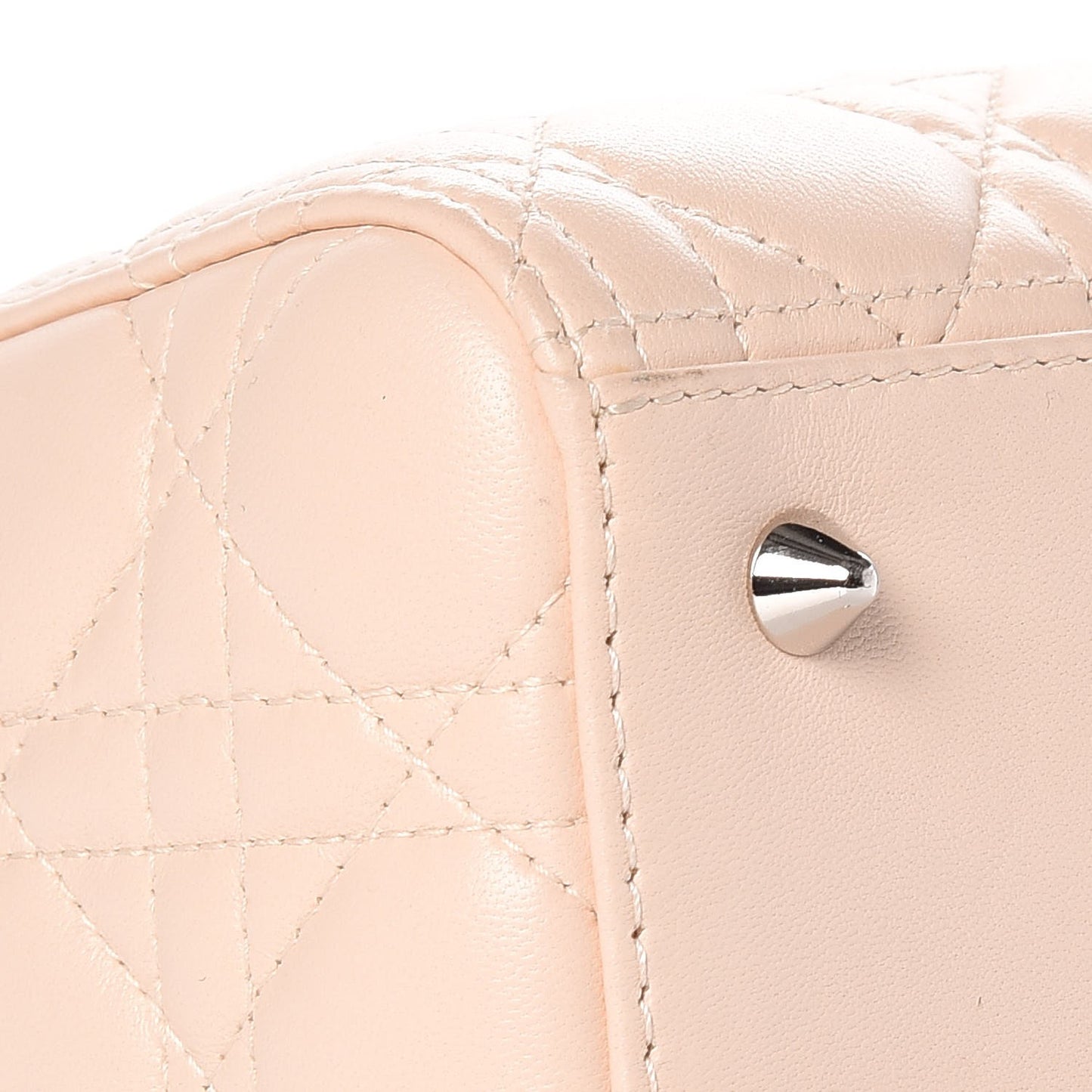 Lambskin Cannage Medium Lady Dior Rose Poudre