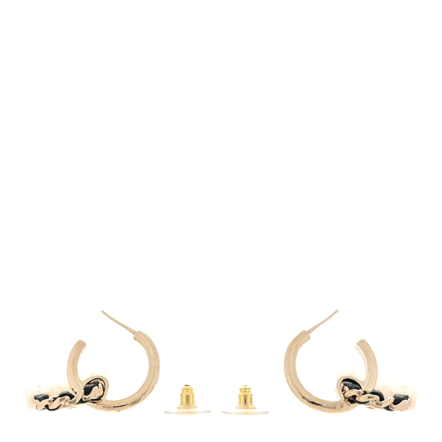 Chanel Metal Resin Calfskin Quilted CC Turnlock Chain Bag Earrings Gold Pearly White 3 of 5