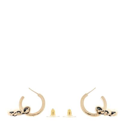 Chanel Metal Resin Calfskin Quilted CC Turnlock Chain Bag Earrings Gold Pearly White 3 of 5