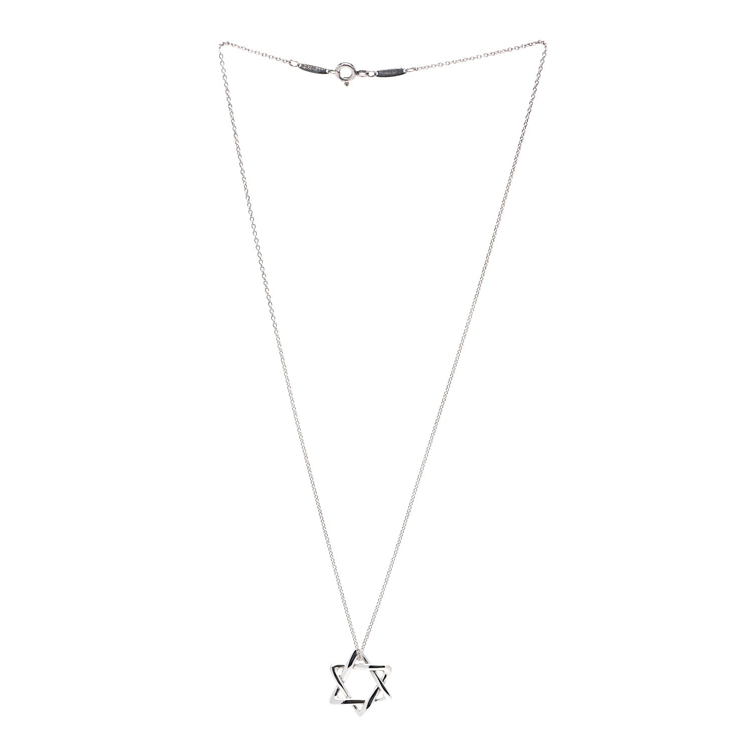 Tiffany Sterling Silver 18mm Elsa Peretti Star of David Pendant Necklace 2 of 5