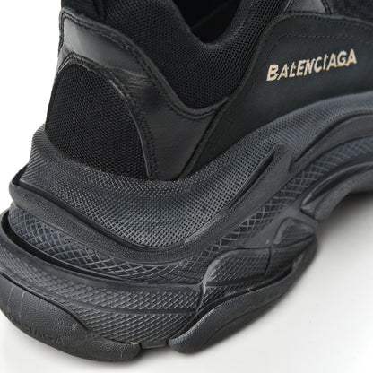 Balenciaga Fabric Mesh Womens Triple S Sneakers 38 Black 9 of 19