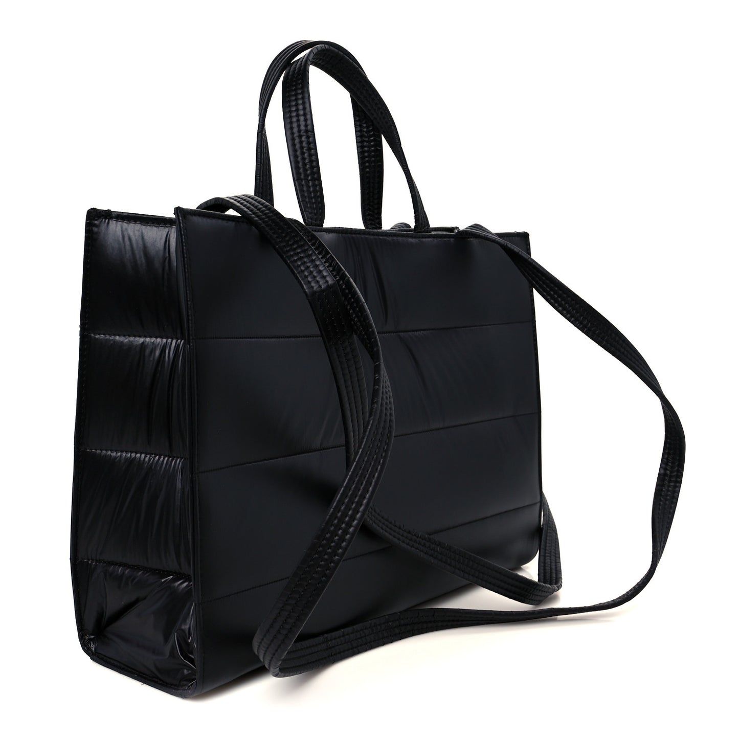 x MOOSE KNUCKLES Nylon Quilted Medium Shopping Bag Black