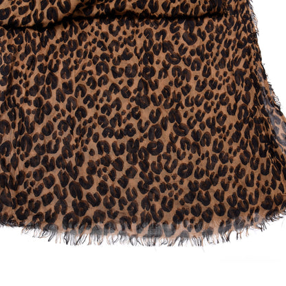 Louis Vuitton Cashmere Silk Leopard Etole Stole Marron 5 of 5