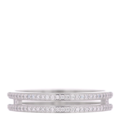 Hermes 18K White Gold Diamond Ariane Wedding Band Ring 56 7.5 3 of 5