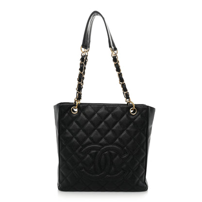Chanel Caviar Quilted Petit Shopping Tote PST Black 1 of 12