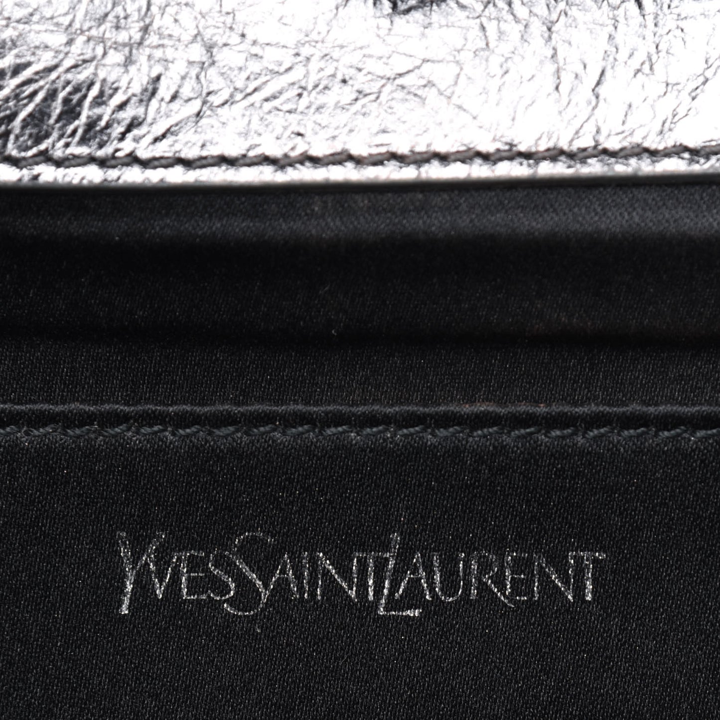Metallic Calfskin Monogram Large Belle De Jour Clutch Dark Silver