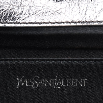 Saint Laurent Metallic Calfskin Monogram Large Belle De Jour Clutch Dark Silver 6 of 22