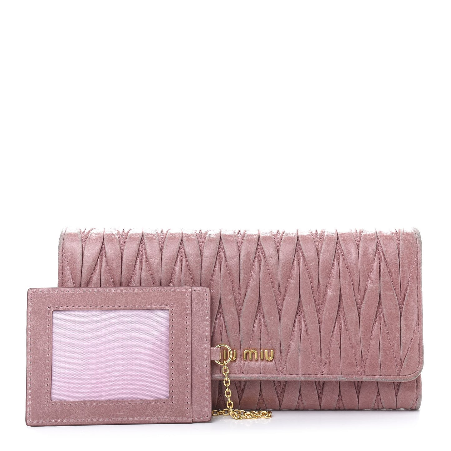Nappa Matelasse Flap Wallet Rosa