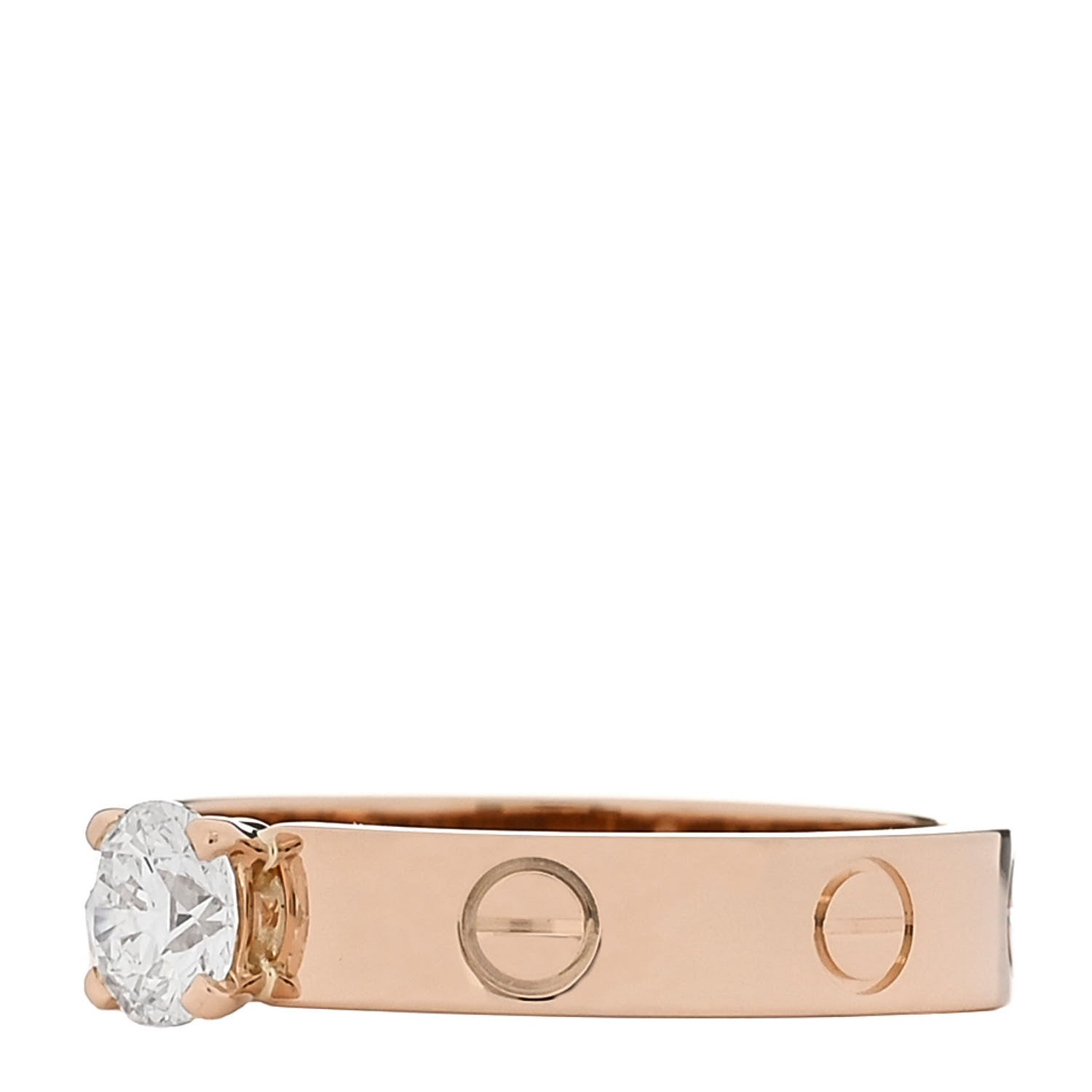 Cartier 18K Pink Gold Diamond .41ct LOVE Solitaire Engagement Ring 53 6.5 4 of 5