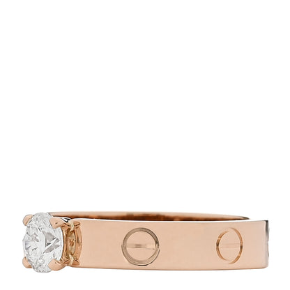 Cartier 18K Pink Gold Diamond .41ct LOVE Solitaire Engagement Ring 53 6.5 4 of 5