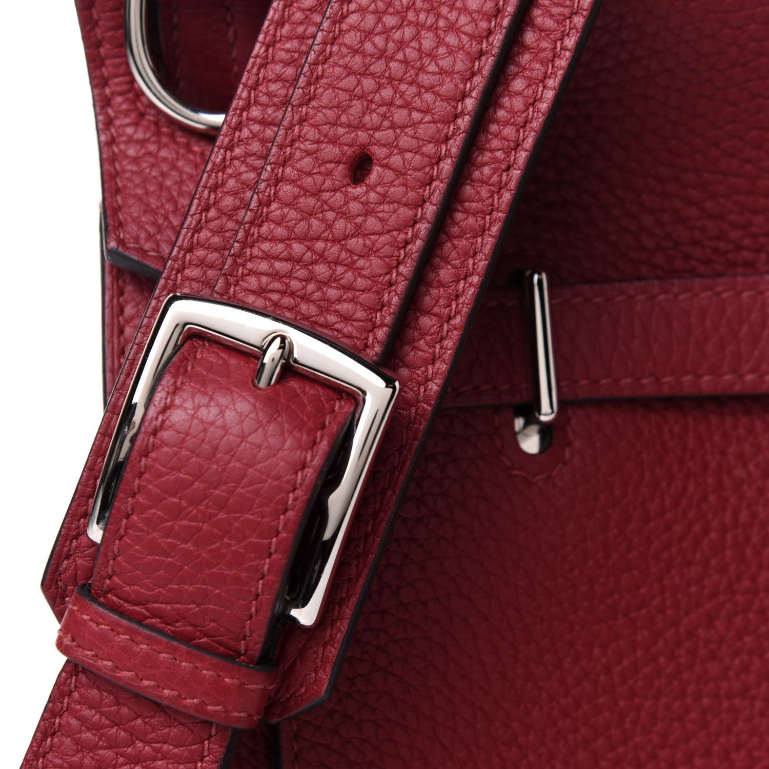 Hermes Taurillon Clemence Jypsiere 28 Rouge Grenat 6 of 14