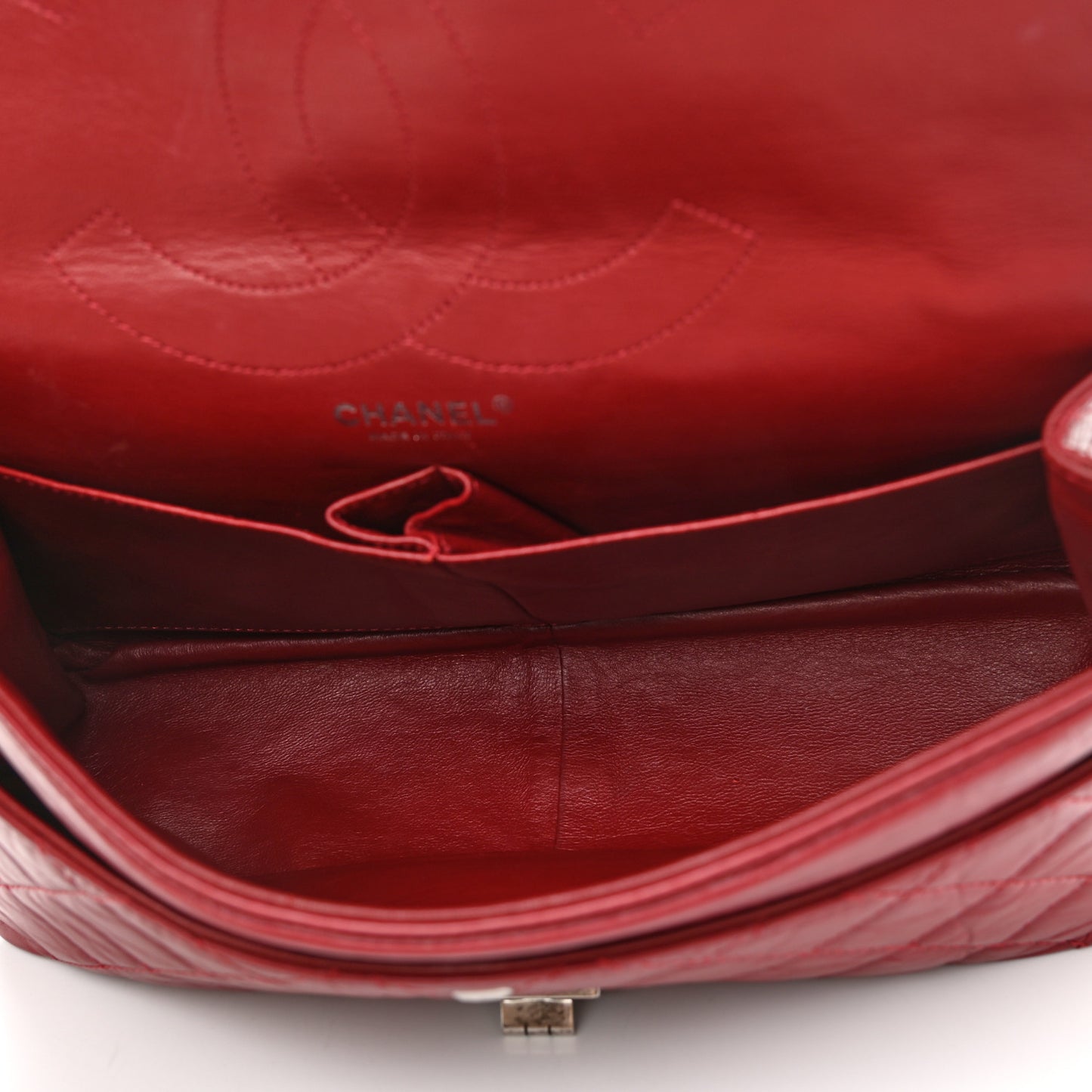Aged Calfskin Quilted 2.55 Reissue 227 Flap Red
