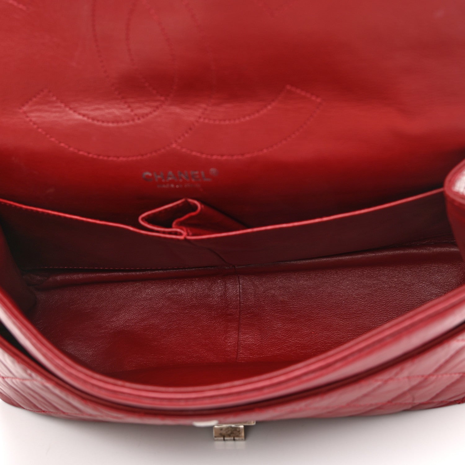 Chanel Aged Calfskin Quilted 2.55 Reissue 227 Flap Red 5 of 14