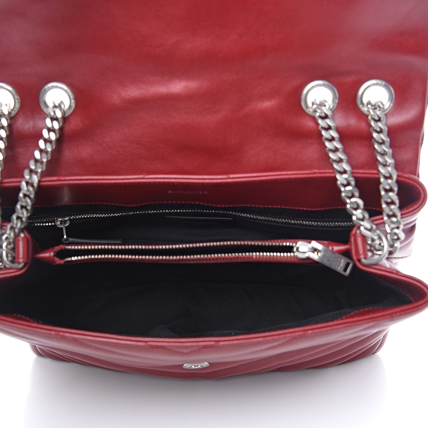 Calfskin Y Quilted Monogram Medium Loulou Chain Satchel Palissandre