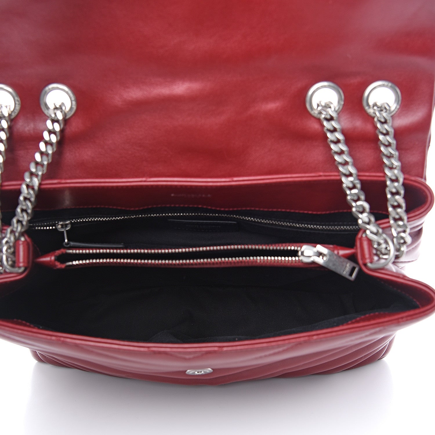 Saint Laurent Calfskin Y Quilted Monogram Medium Loulou Chain Satchel Palissandre 4 of 12