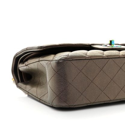 Chanel Iridescent Goatskin Quilted Medium Double Flap Bronze 9 of 10