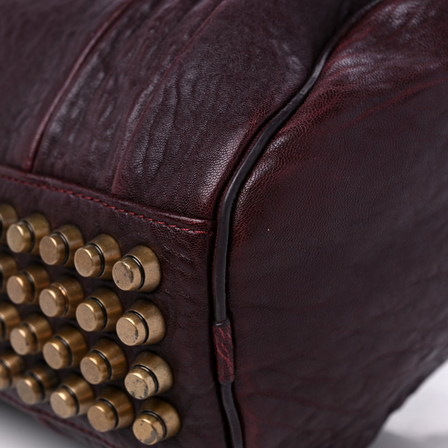 Pebbled Lambskin Mini Rockie Matte Oxblood