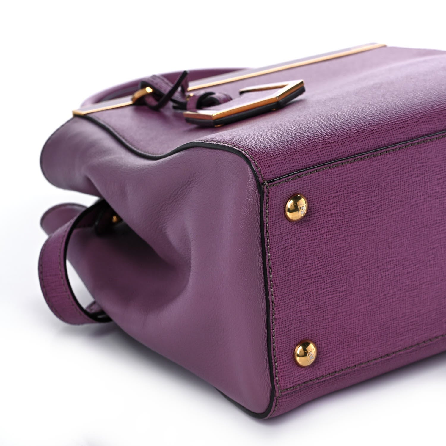 Fendi Vitello Elite Flamingo Petite 2Jours Tote Lilla Glicine 9 of 11