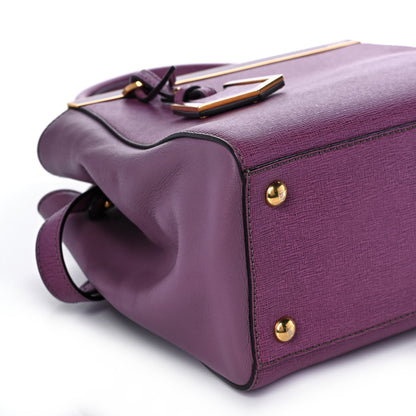 Fendi Vitello Elite Flamingo Petite 2Jours Tote Lilla Glicine 9 of 11
