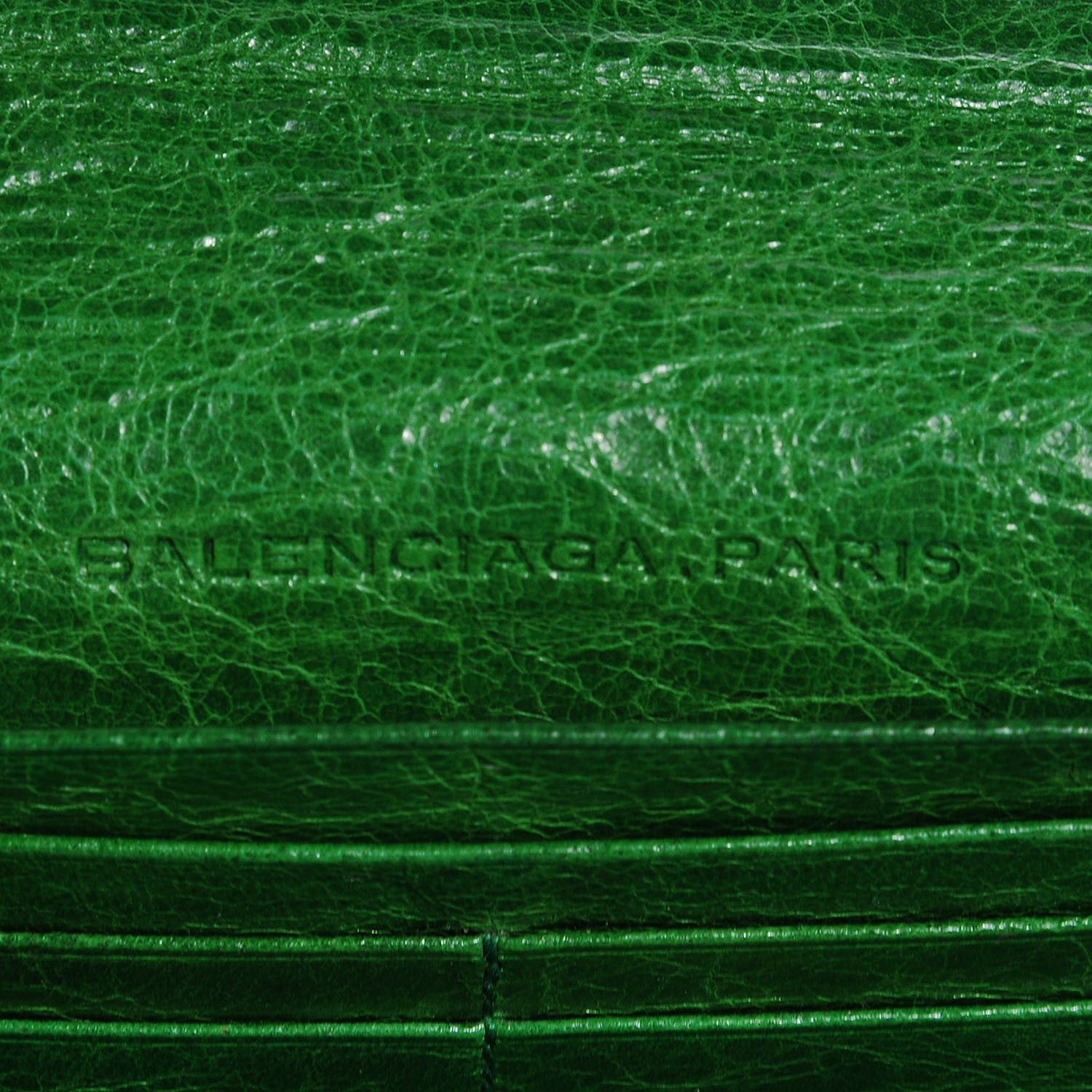 Balenciaga Agneau Classic Hardware Money Wallet Vert Poker 6 of 8