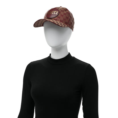 Gucci Monogram Textured Dollar Calfskin Zeno Baseball Hat L Camel Bordeaux 2 of 8